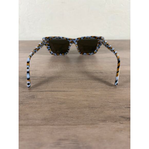 SAINT LAURENT 53MM Cat-Eye Sunglasses Blue Brown Gold- Case- Cloth- NEW - Picture 6 of 9